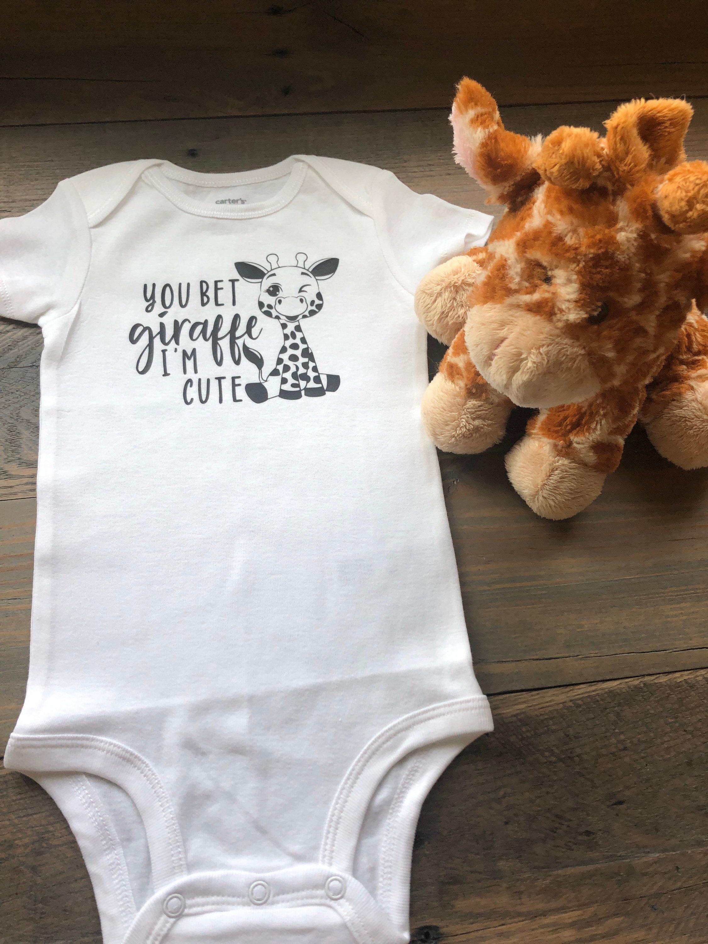 You Bet Giraffe I'm Cute Funny Baby Bodysuit or Toddler | Etsy