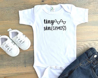 Tiny Sine of Chaos Baby Bodysuit, STEM Math Teacher Gift
