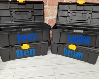 Cassetta degli attrezzi personalizzata per ragazzi, scatola per accessori, cesti regalo, regalo di San Valentino per ragazzi, scatola regalo per ragazzi, scatola per attrezzatura personalizzata, custodia