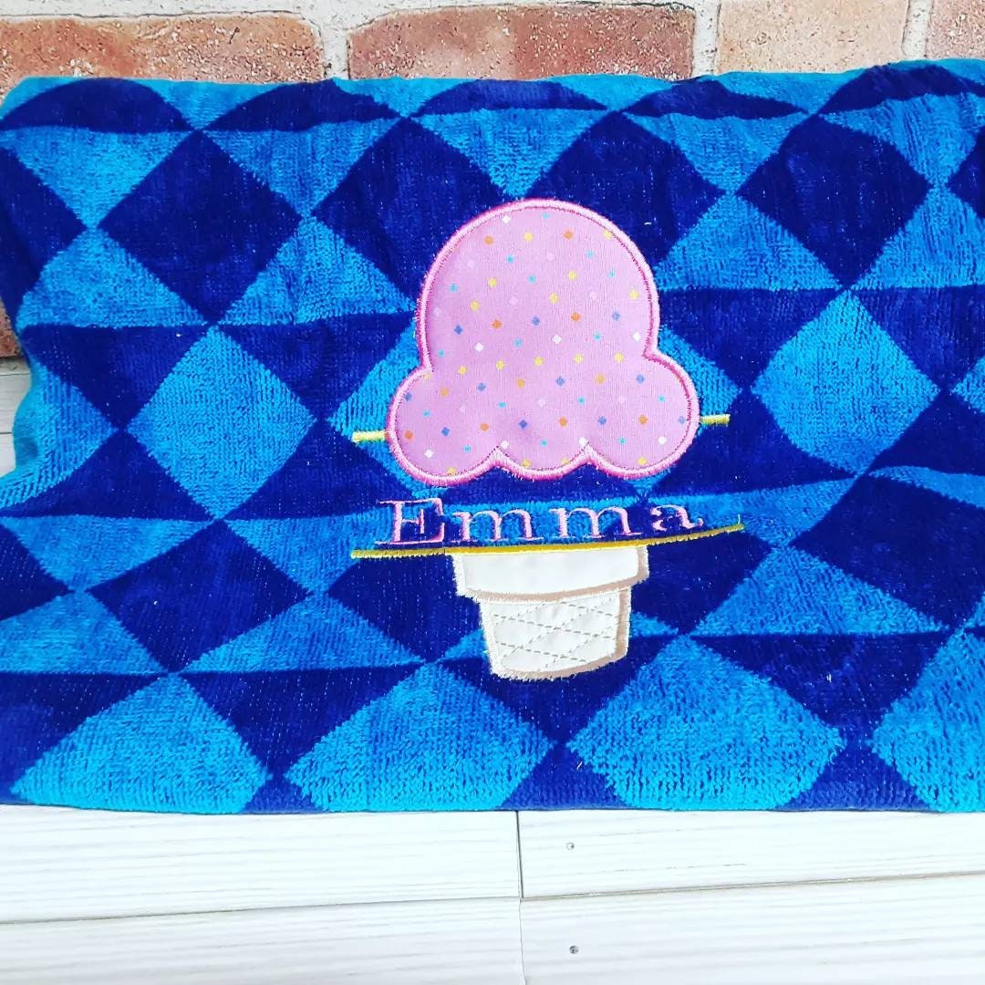 Monogramed Ice Cream Beach Towels Beach Towels Personalized Etsy