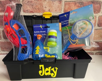 Cassetta degli attrezzi personalizzata per ragazzi, scatola degli accessori, cesti regalo, regalo di San Valentino per ragazzi, scatola regalo per ragazzi, scatola degli attrezzi personalizzata, custodia di stoccaggio di Pasqua