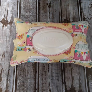 étui à lingettes de voyage d’impression vintage, lingettes pour bébés imprimées vintage, étui à lingette personnalisé