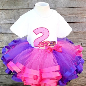 Embroidered  donut  birthday tutu set. Birthday girl, sweet birthday, happy birthday, happy 2nd birthday, sweets party, two sweet tutu