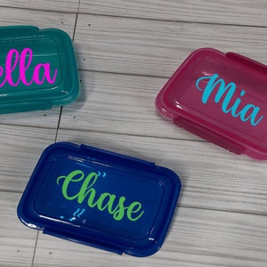 Personalized  snack containers - Personalized crayon box- Personalized Party favors- Personalized gifts