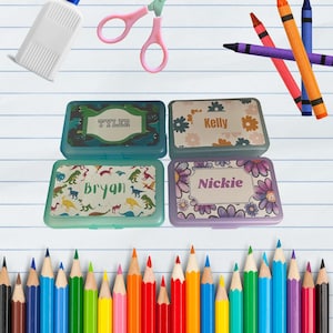 personalized crayon box- personalized pencil box- personalized back to school crayon box- personalized kids pencil box- pencil box