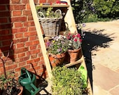 Wooden Tiered Ladder Plant Stand Shelving for Garden Home Design Landscaping