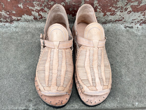 DOBLE PREMIUM RETRO  Mr Alfaro Natural ''Acme'' mexican sandals men's huaraches  handcrafted hechos a mano authentic leather - mrm61