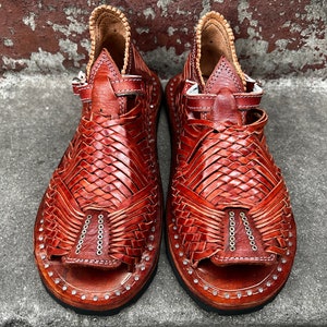 CIEN CLAVOS RETRO Vintage Brown Alex &quot;limited edition&quot; &#39;&#39;Acme&#39;&#39;authentic mexican sandals mens huaraches mexicanos handcrafted