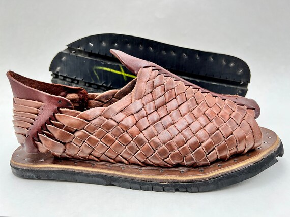 PETATILLO MR OLVERA Oiled Vintage mexican sandals… - image 3