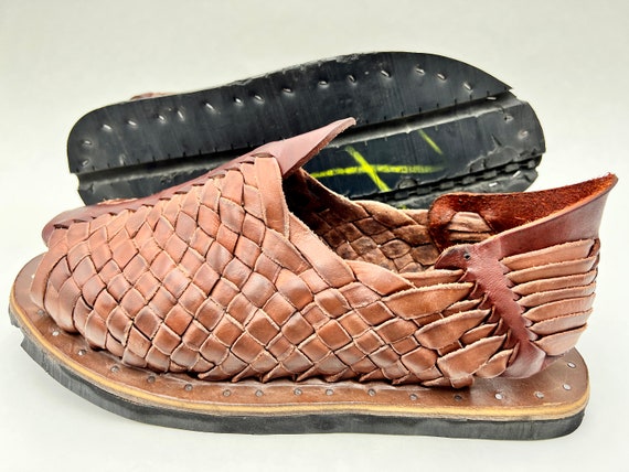 PETATILLO MR OLVERA Oiled Vintage mexican sandals… - image 7