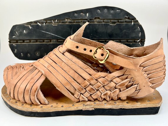 TUXPENSE CLASSIC RETRO Natural mexican sandals hu… - image 9