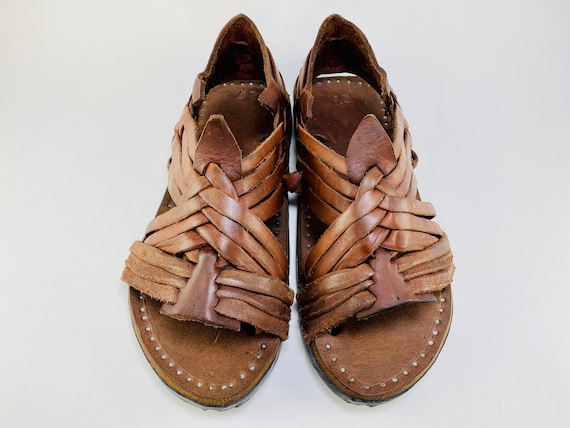 Men\'s Mexican Huaraches Sandals Strapy Brown Woven Mens Mexican Huaraches, Pachuco Leather Sandals With Tire  main image 3