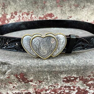 Triple Heart Belt Buckle - Etsy display picture 1
