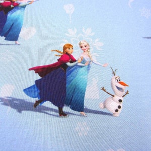Jersey Stoffe Disney Frozen Anna und Elsa hellblau 0.5m x VB