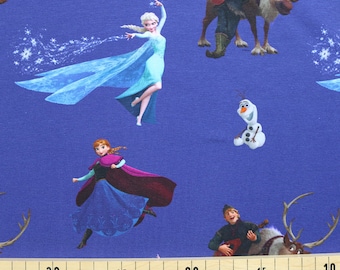 Jersey Stoffe Disney Frozen Anna und Elsa lila 0.5m x VB