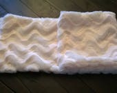 Faux Fur White Winter Scarf 9 inches wide