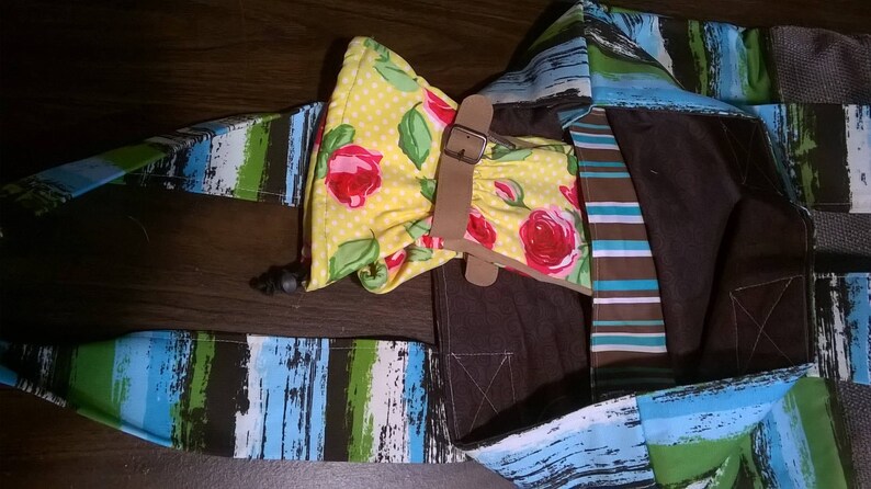 Camo Stripe Tote wTaupe Upholstery Bottom