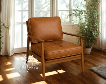 Custom Genuine Leather Replacement Cushions | Bench and Mid-Century Chair Cushion Covers | Leather Pouf & Seat Pads