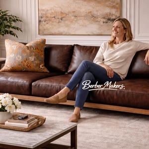 Handgefertigte benutzerdefinierte Lederkissenbezüge | Mid Century Modern Sofa Bank Sitz & Rücken Abdeckungen | Ersatzleder Sofabezüge | Unbefüllt