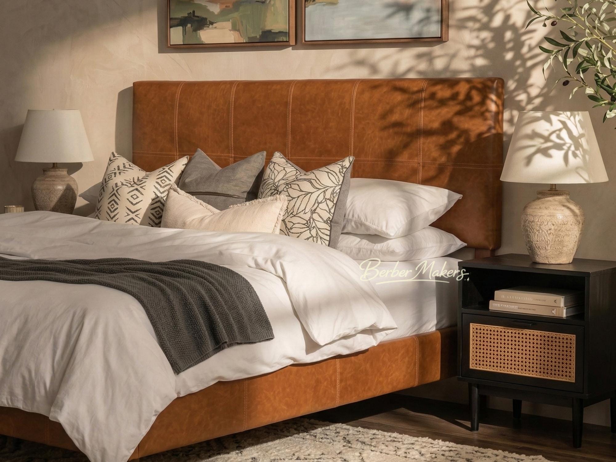Testiera Letto In Legno E Metallo Stile Industriale - Per Letto Matrimoniale Queen, 152 Cm - 3