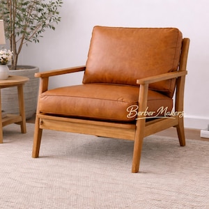 Custom Genuine Leather Cushion Covers – Bench, Chair & Sofa Set | Handmade Mid-Century Seat Pads
