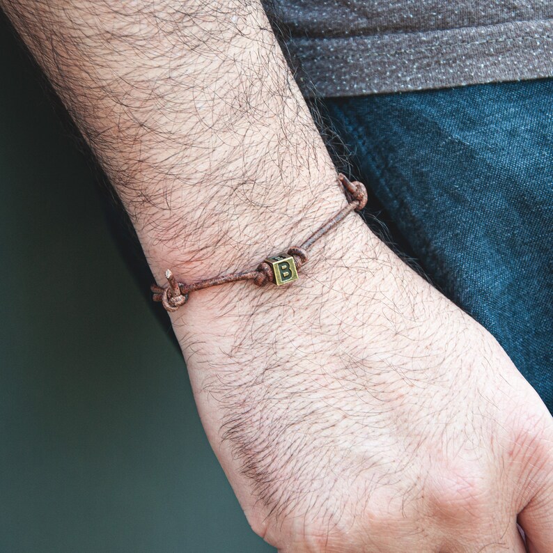 Initial Bracelet / Bronze Gift for Him / Personalised Etsy