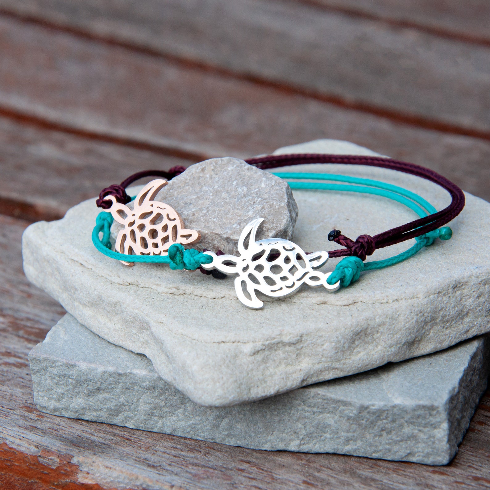 Sea Turtle Bracelet / Lucky Turtle Adjustable Rope Friendship Etsy