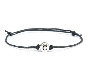 Initial bracelet for men women - Adjustable waterproof in customised colours