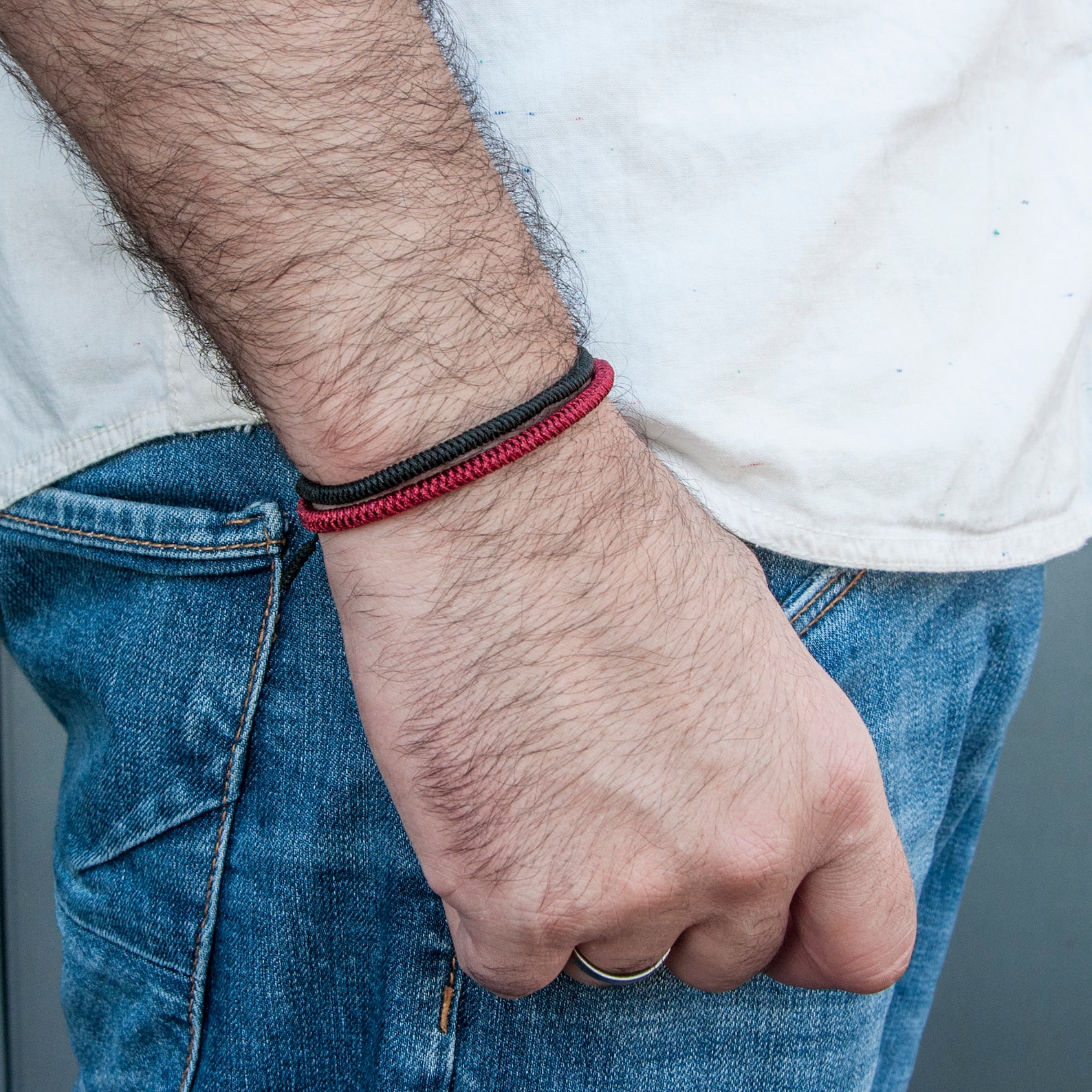 Red Cord Buddhist Protection - String Bracelet - Handmade Adjustable ...
