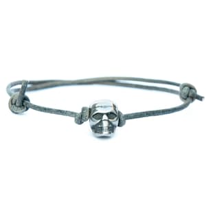 Skull Leather Bracelet for man,  Gift for Biker