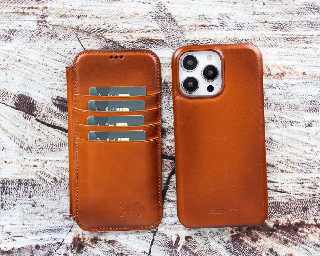 Iphone Leather Case Iphone 14 Pro MAX 6.7 Card Holder Etsy