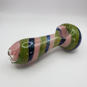 Hand Blown Thick 4 1/2&quot; Glass Dichro Pipe