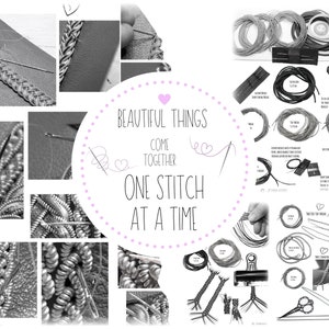 Leather bracelet making kit, Gift for crafty woman, Gift for sewer, Sami bracelet supplies, Diy craft kit for adults, Make your own bracelet image 3