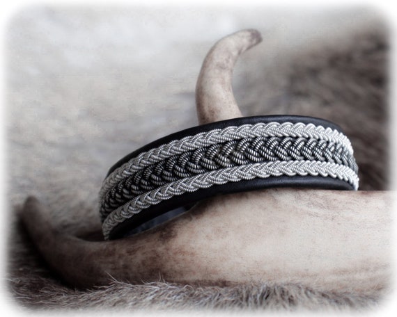Black leather bracelet for men, Viking cuff bracelet for women, Celtic bracelet, Norse jewelry, Unique gift for him, Celtic gift for her