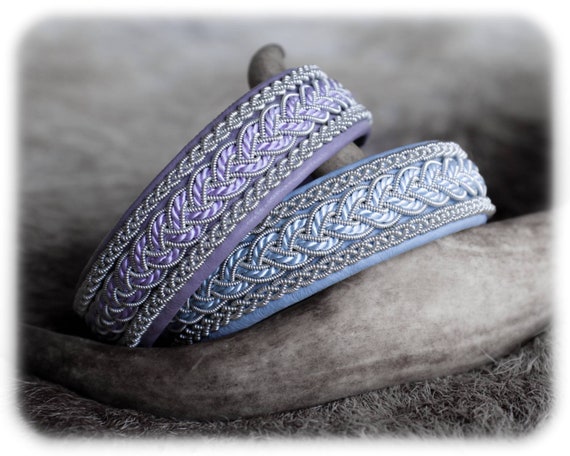 Braided leather bracelet for women, Cute jewelry for girl, Purple leather bracelet cuff, Viking jewelry for women, Woven Silk cord bracelet