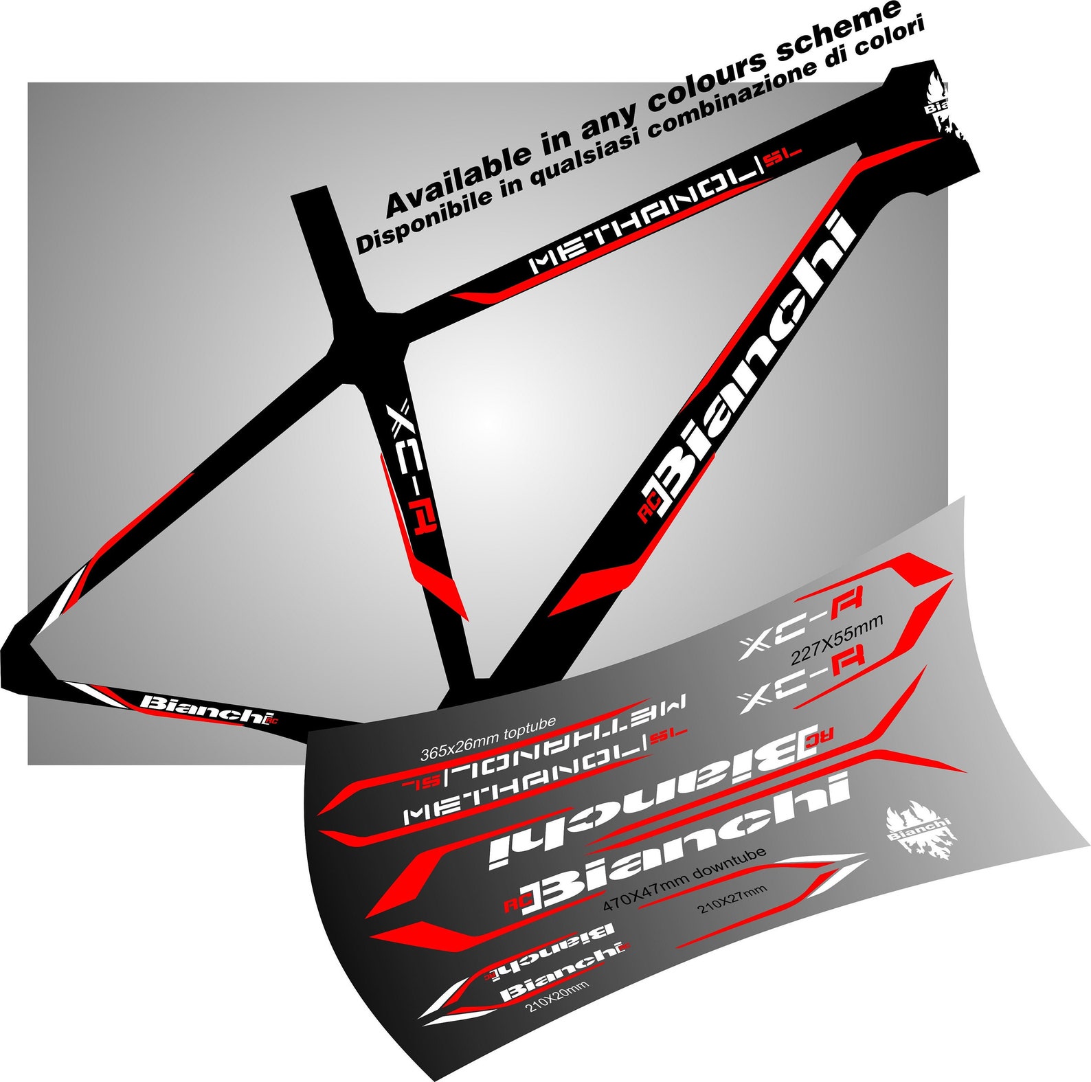 BIANCHI bike frame graphic decals stickers aufkleber Etsy