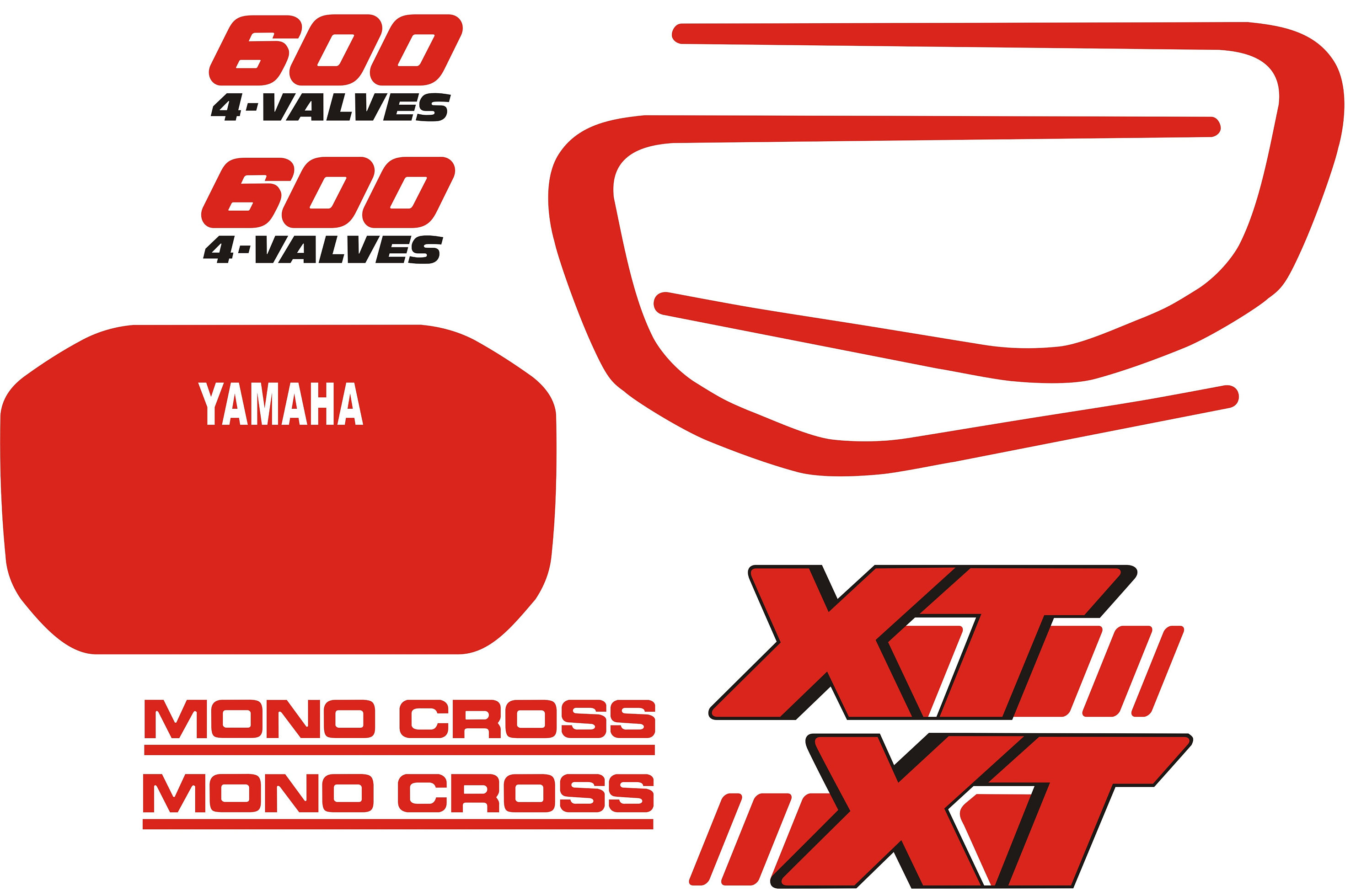 Reflektierende Aufkleber Für Yamaha TT600 – Tankaufkleber Wasserdicht & Abziehbar, Design In Rot
