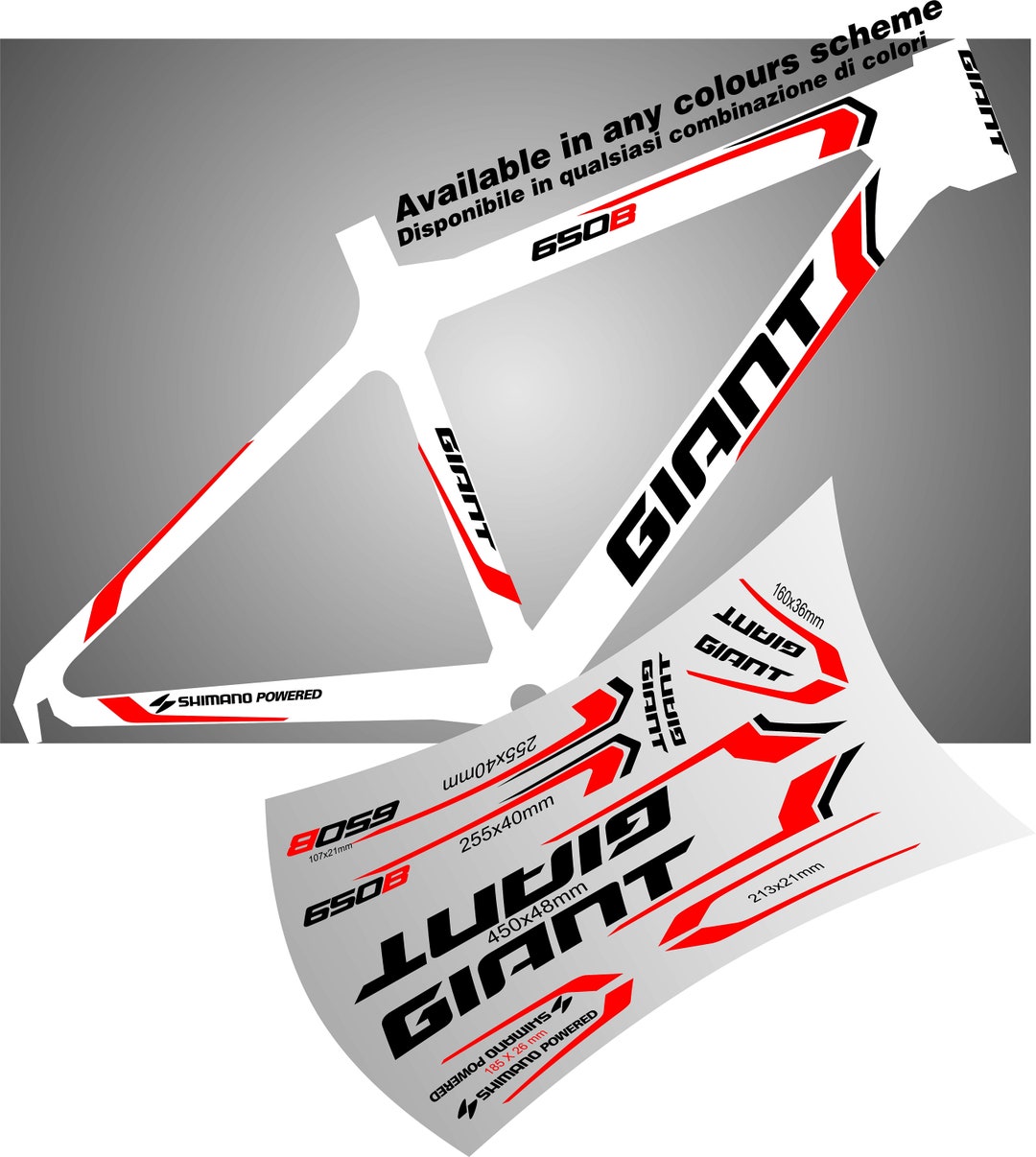GIANT Bike Frame Graphic Stickers Decal Aufkleber Autocollant Etsy