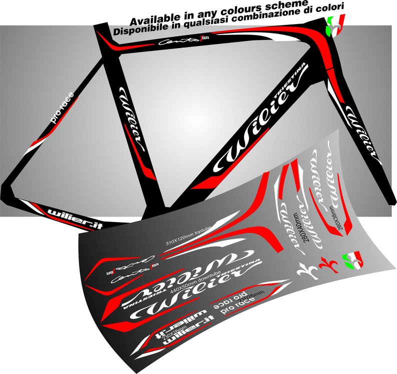 WILIER triestina bike frame grafic stickers decal aufkleber autocollant