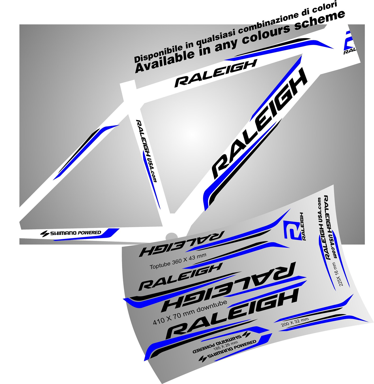 raleigh bike frame stickers