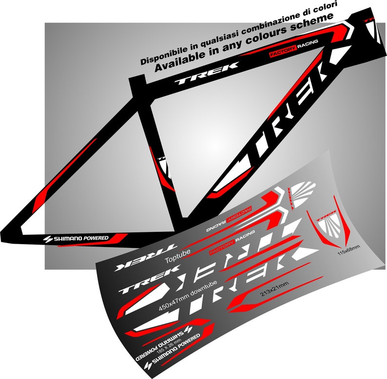 trek bike frame decals