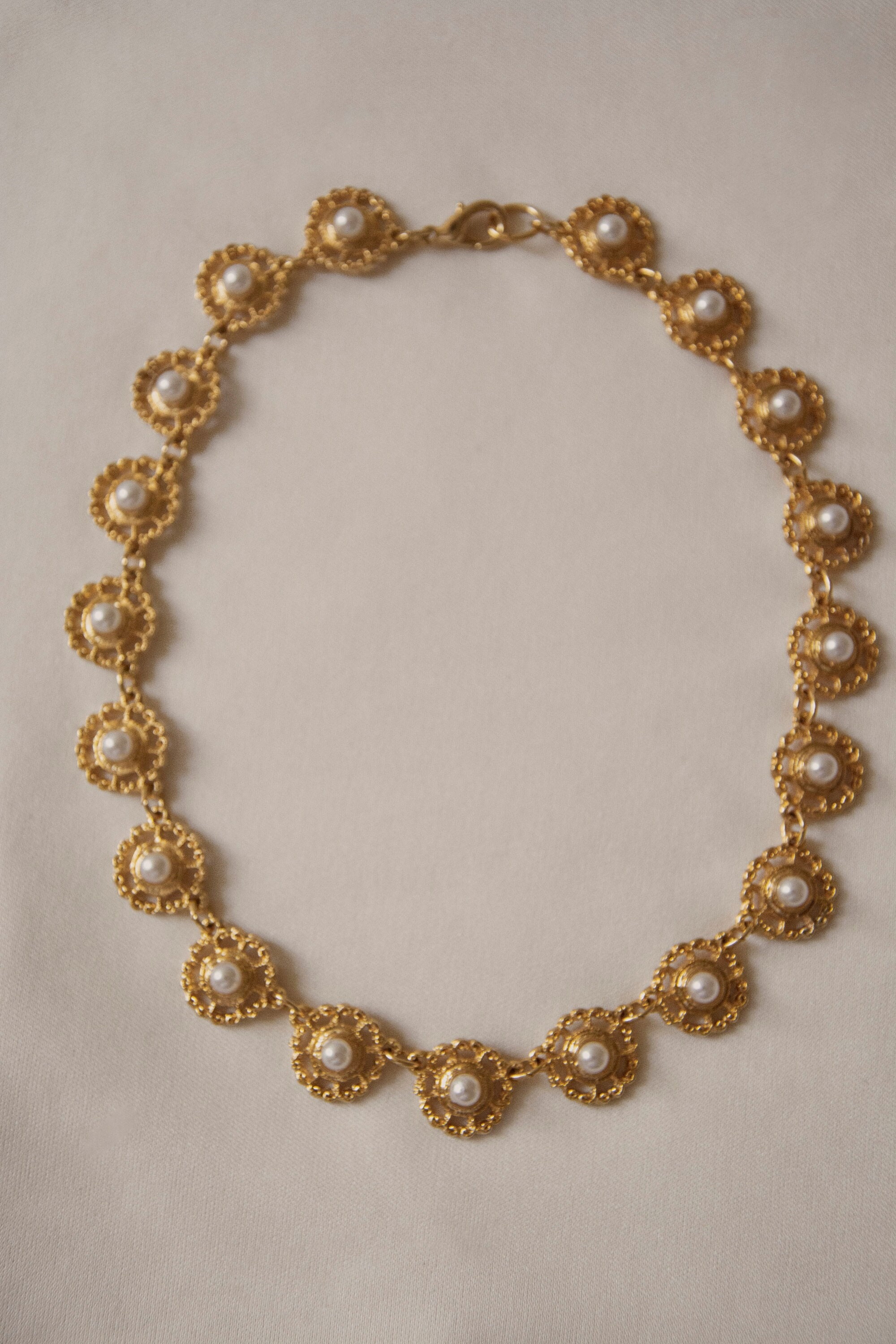 Christian Dior Clover Charms Pearl Gold Chain Necklace – LLBazar