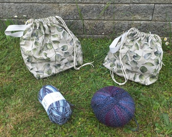 Project bag, knitting, wool, crochet, 2 sizes, knitter project, knitterbag