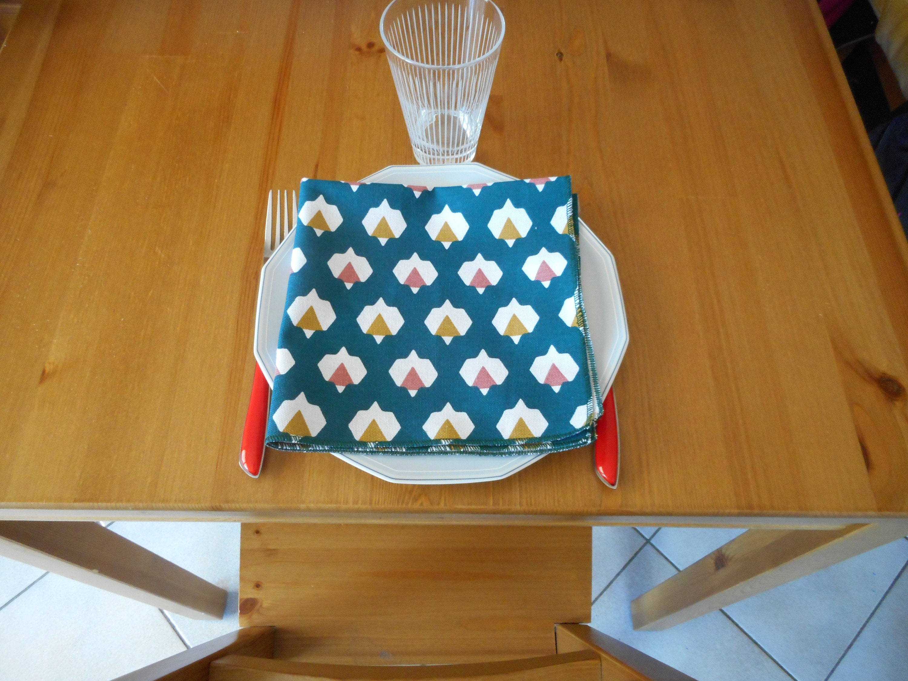 Serviette de Table 40cm X 40cm, Maison, Cantine, Maternelle, Nounou, Original Au Choix, Zéro Déchet,