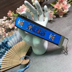 Ready to Ship Anime Key Fob - Quirky Pirate Wristlet Keychain - Straw Hat Manga-Inspired