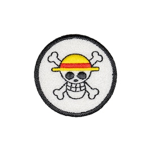 Handmade Anime-Inspired Straw Hat Pirate Skull Patch - Jolly Roger Emblem
