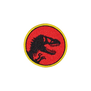 Handmade Retro Dinosaur Fossil Emblem Patch - Classic Adventure Icon