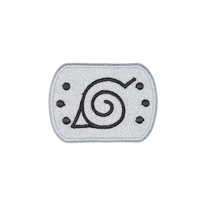 Handmade Anime-Inspired Shinobi Headband Emblem Patch - Silver & Black