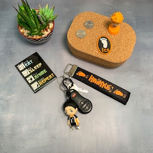 Stylish Volleyball Anime Keychain Lanyard, Functional Anime Gift Idea, Anime Key Fob, Wristlet Keychain