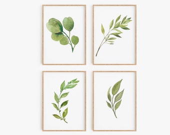 Greenery Gallery Wall Set, Living Room Wall Art, Farmhouse Home Decor, Botanical Wall Art, Eucalyptus Wall Art, Greenery Decor, Printable